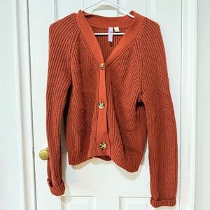 Women's Rust Cardigan Sweater